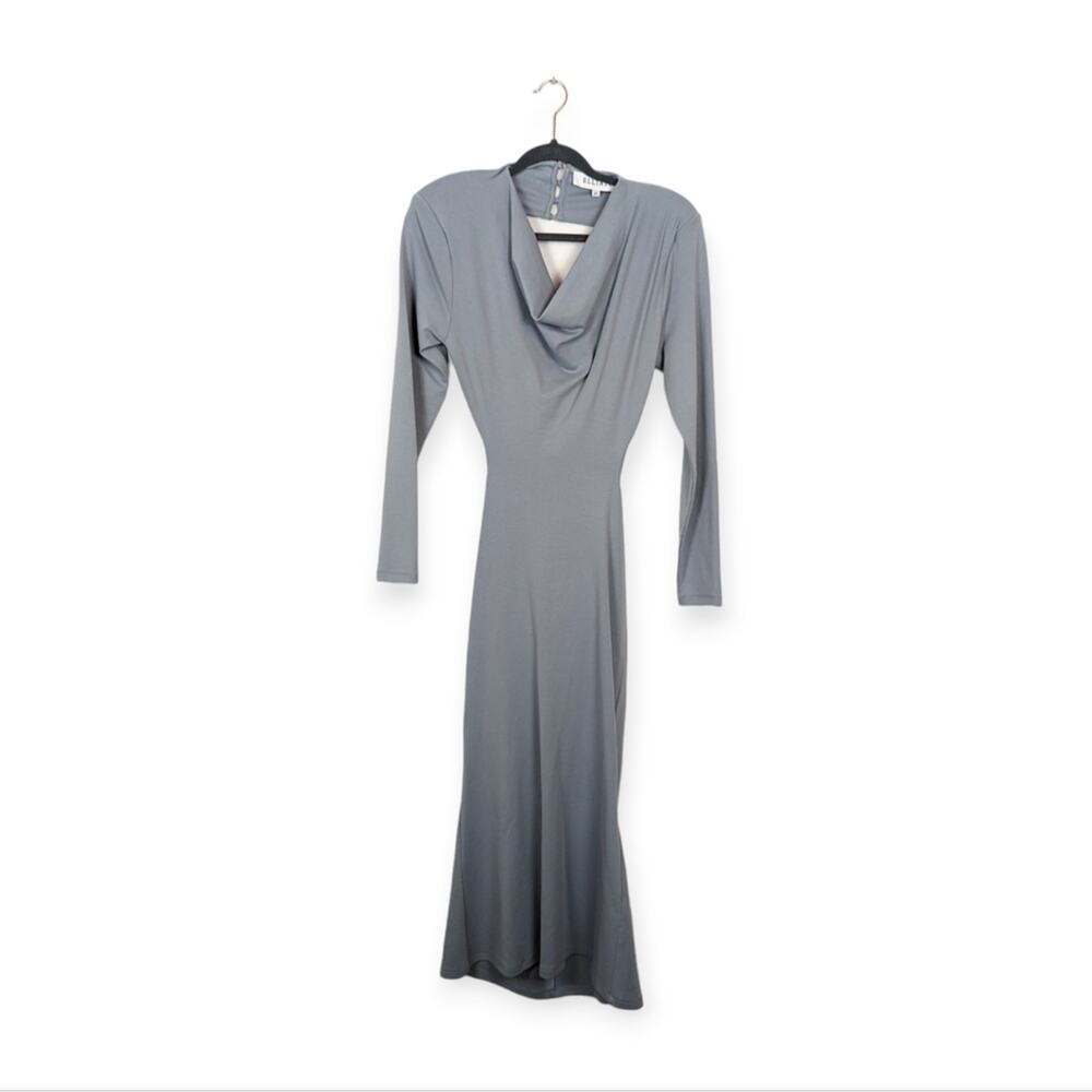 Elliatt Blue Equinox Tie Open Back Feminine Midi Dress Size M